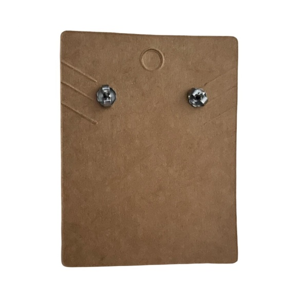 Vintage Inspired Black & white polka dot fabric stud earrings with ✮ 🅑🅞🅝🅤🅢 ✮ - Picture 2 of 10